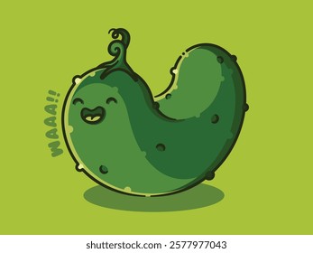 Cheerful Cucumber Illustration Vector Design