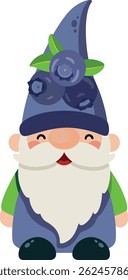 Cheerful and cute blueberry garden gnome
