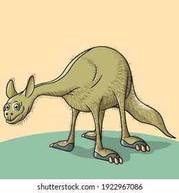 Cheerful, cute, winged dinosaur on a white background. Prehistoric reptile. Jurassic period. Vector illustration