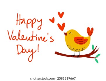 Cheerful and delightful Valentines Day Bird Illustration showcasing love and affection