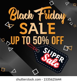 Cheerful design Black Friday template inscription with abstract background. Black Friday banner