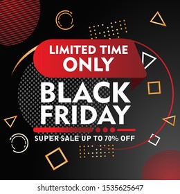 Cheerful design Black Friday template inscription with abstract background. Black Friday banner