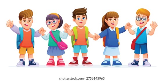 Cheerful diverse group elementary
