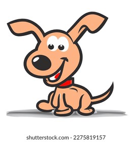 a cheerful dog can be seen from the look on his cheerful face.