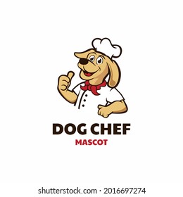 Cheerful Dog Chef Mascot Logo