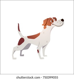 Cheerful dog has cracked on a white background. The illustration can be used for children's clothing.