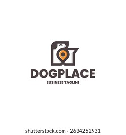 cheerful dog place logo vector