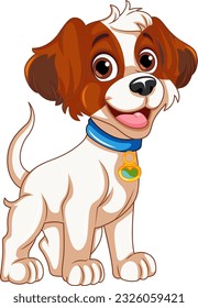 Cheerful Dog Standing Cartoon Character illustration