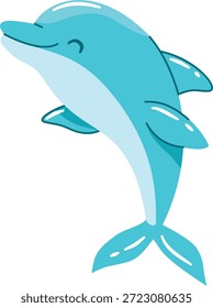 Delfín alegre en acción. Carácter de Vector