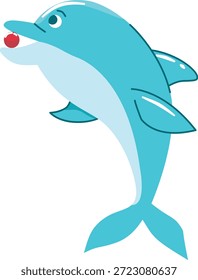 Delfín alegre en acción. Carácter de Vector