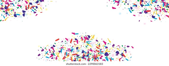 Cheerful Dot Decoration Vector Transparent Panoramic Background. Intense Celebrate Fraction Texture. Color Shine Carnival Design. Acid Dust Independence Banner.