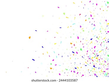 Cheerful Dot Effect Vector White Background. Rainbow Decoration Grain Pattern. Colorful Grit Happy Illustration. Spectacular Powder Christmas Banner.