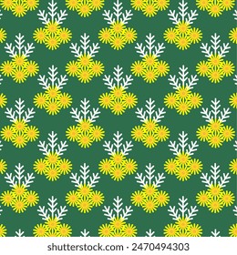 Cheerful dusty miller flower pattern background.