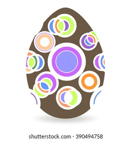 Cheerful Easter background with colorful decorated eggs