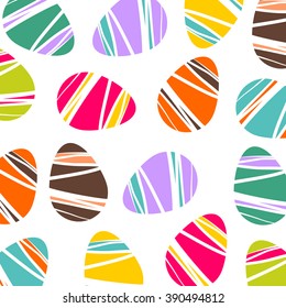 Cheerful Easter background with colorful decorated eggs