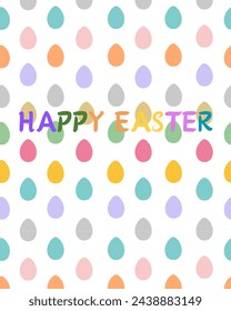 Cheerful Easter greetings with festive Easter icons such as bunnies, eggs and phrases like "happy Easter", made in different styles