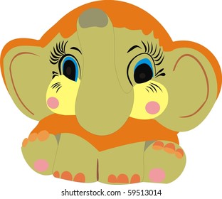 The cheerful elephant calf