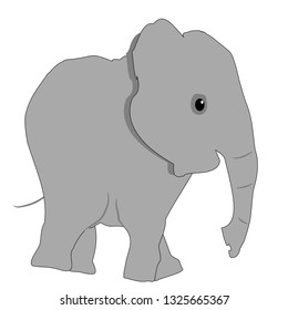 Cheerful Elephant Vector Illustration