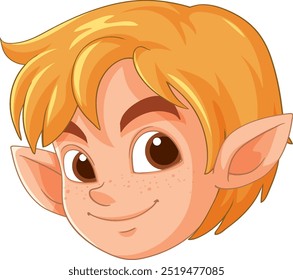 Cheerful elf character with pointed ears