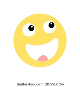 Cheerful emoticon vector icon. Cheerful emotion icon. Yellow emoticon. Emoji smiley. Vector illustration.