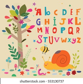 cheerful English alphabet
