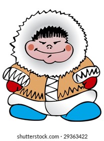 cheerful Eskimo vector illustration