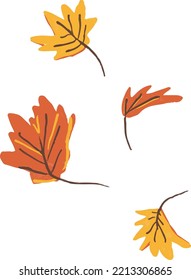 Cheerful Fallen Leaves Hand Drawn Autumn Illustration