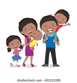 Cheerful family portrait. Happy family gesturing with cheerful smile.