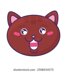 Cheerful Fashion Of Laughing Cat With Dark Fur
