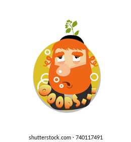 cheerful fat man with a red beard. cheerful rabbi.