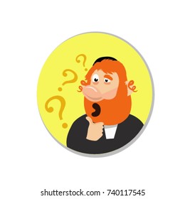 cheerful fat man with a red beard. cheerful rabbi.