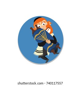 cheerful fat man with a red beard. cheerful rabbi.