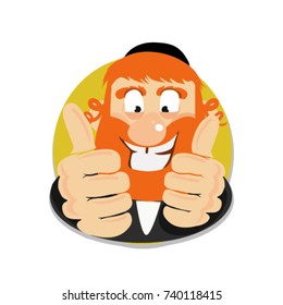 cheerful fat man with a red beard. cheerful rabbi.