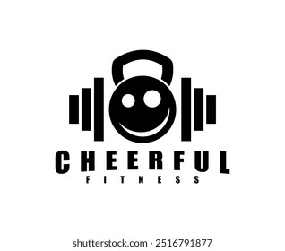 cheerful fitness logo icon illustration design vector	