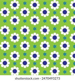 Cheerful floral geometric pattern background.