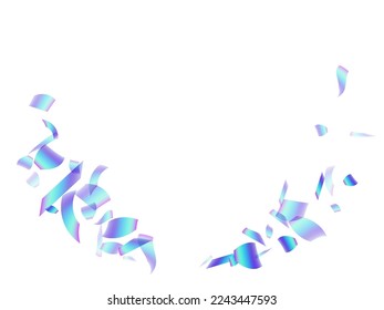 Cheerful flying confetti decoration vector background. Blue  hologram elements christmas vector. Surprise burst party confetti. Prize event decoration illustration. Casino win.
