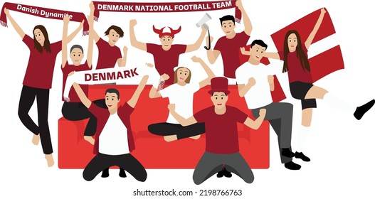 Cheerful Football Fans From Denmark