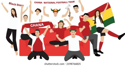 Cheerful Football Fans From Ghana