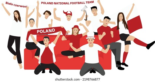 Cheerful Football Fans From Poland