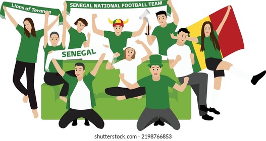 Cheerful Football Fans From Senegal