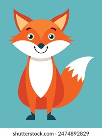 Cheerful Fox Illustration, Whimsical Artwork for Animal Lovers