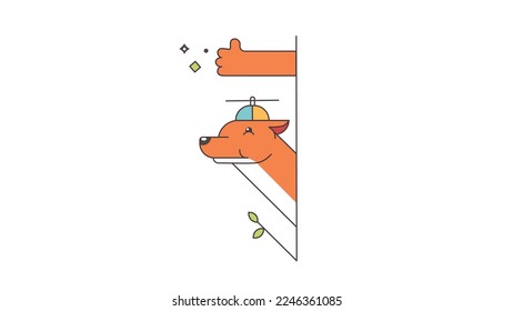 Ein fröhlicher Fuchs thront jedem und gibt ihm das schönste Lächeln.