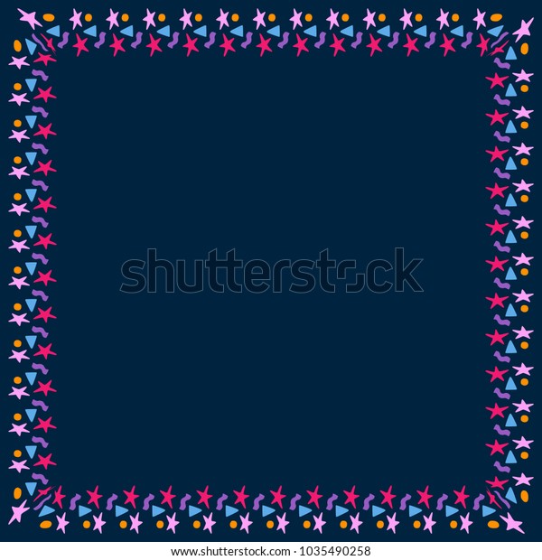 Cheerful frame stars blue
background