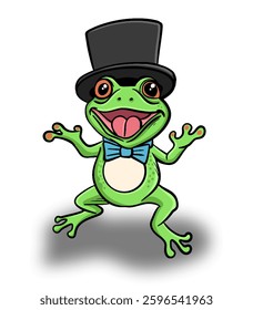 Cheerful frog illustration suitable for children's stories