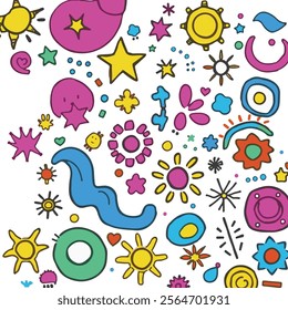 Cheerful Galaxy Colorful Vector Design