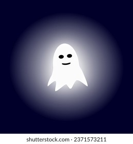 Cheerful ghost on a dark background
