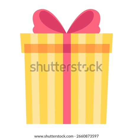 A cheerful gift box with a pink bow, perfect for conveying a sense of anticipation, joy, and celebration for the event.