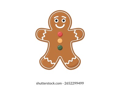 Cheerful gingerbread man cookie illustration