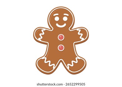 Cheerful gingerbread man cookie illustration