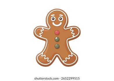 Cheerful gingerbread man cookie illustration